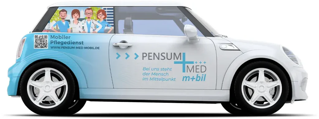 Pensum MED Mobil Fahrzeug das ins Bild fährt